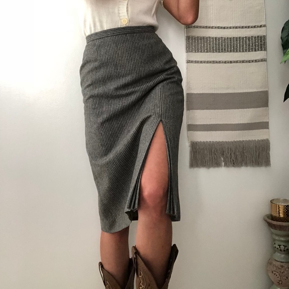 Vintage Other - VINTAGE/ pinstripe midi skirt